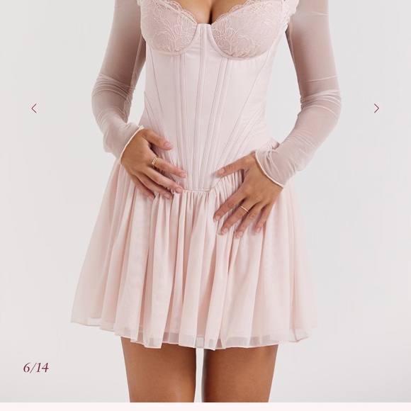Elegant Pink Lace Corset Dress -new with tags/HOUSE OF CB